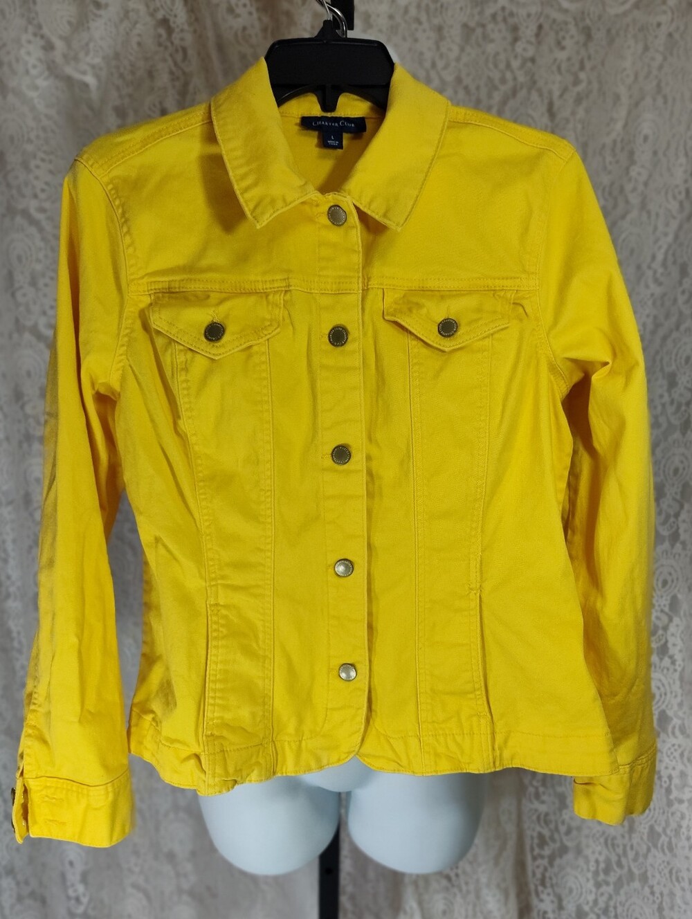 Charter Club Bright Yellow Denim Jean Jacket
